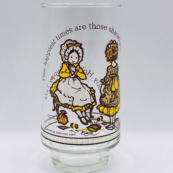 Holly Hobbie Glass Happy Talk Coca-Cola Vintage American Greetings 6” Limited Ed - Picture 1 of 4